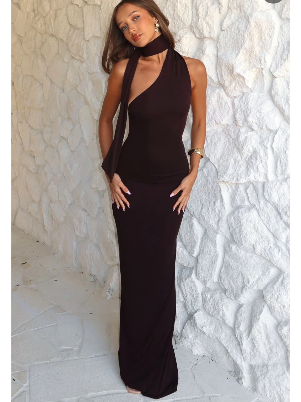 White Fox Sugar High Maxi Dress Chocolate